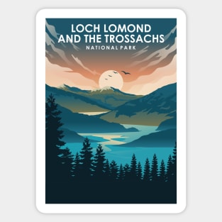 Loch Lomond and The Trossachs National Park Travel Poster Sticker